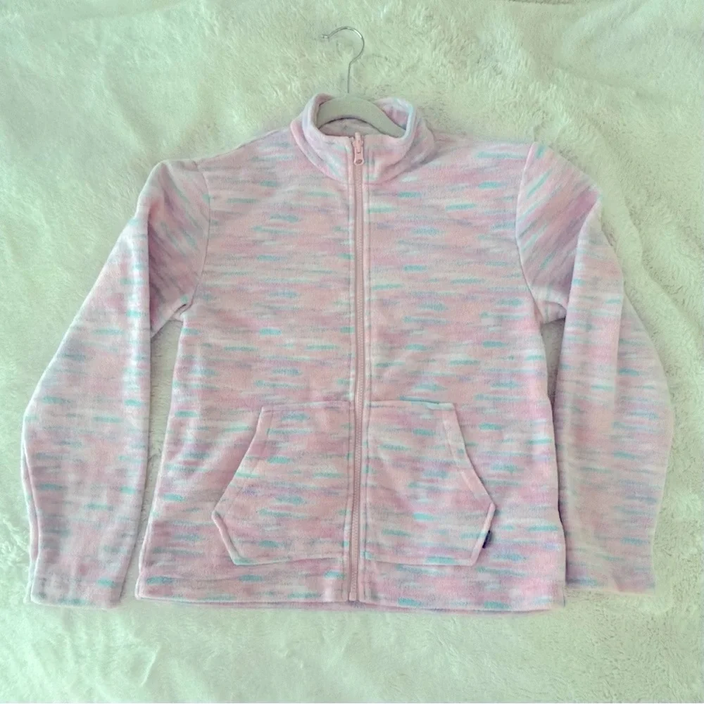 Eddie Bauer Girls Fleece Jacket, 14G, Pink,Blue